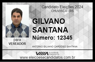 Candidato GILVANO SANTANA 2024 - CHUVISCA - Eleições