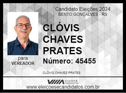 Candidato CLÓVIS CHAVES PRATES 2024 - BENTO GONÇALVES - Eleições