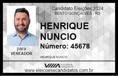 Candidato HENRIQUE NUNCIO 2024 - BENTO GONÇALVES - Eleições