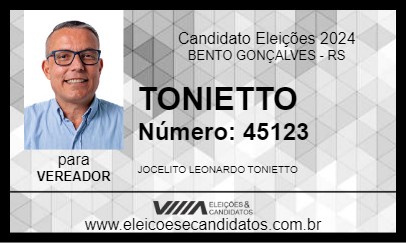 Candidato TONIETTO 2024 - BENTO GONÇALVES - Eleições