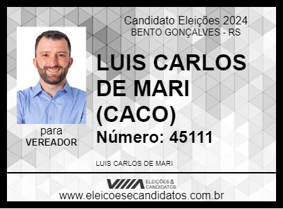 Candidato LUIS CARLOS DE MARI (CACO) 2024 - BENTO GONÇALVES - Eleições