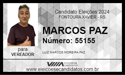 Candidato MARCOS PAZ 2024 - FONTOURA XAVIER - Eleições