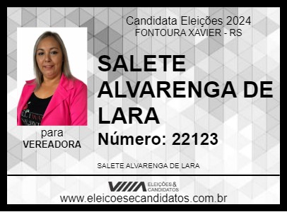 Candidato SALETE ALVARENGA DE LARA 2024 - FONTOURA XAVIER - Eleições