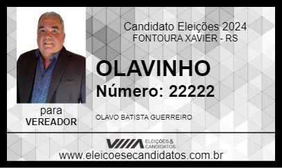 Candidato OLAVINHO 2024 - FONTOURA XAVIER - Eleições