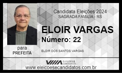 Candidato ELOIR VARGAS 2024 - SAGRADA FAMÍLIA - Eleições