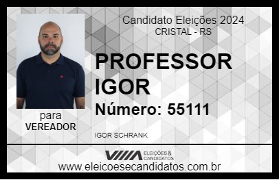 Candidato PROFESSOR IGOR 2024 - CRISTAL - Eleições