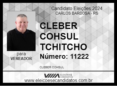 Candidato CLEBER COHSUL TCHITCHO 2024 - CARLOS BARBOSA - Eleições