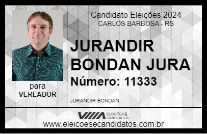 Candidato JURANDIR BONDAN JURA 2024 - CARLOS BARBOSA - Eleições