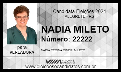 Candidato NADIA MILETO 2024 - ALEGRETE - Eleições