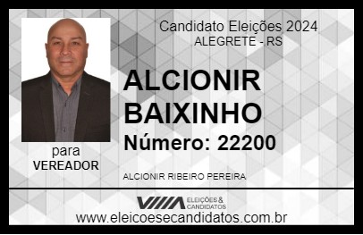 Candidato ALCIONIR BAIXINHO 2024 - ALEGRETE - Eleições