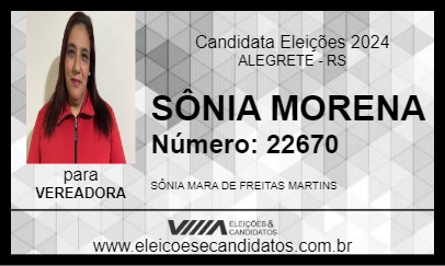 Candidato SÔNIA MORENA 2024 - ALEGRETE - Eleições