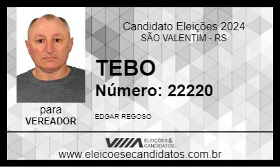 Candidato TEBO 2024 - SÃO VALENTIM - Eleições