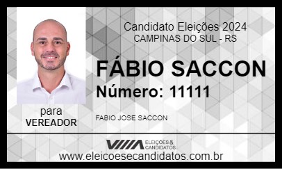 Candidato FÁBIO SACCON 2024 - CAMPINAS DO SUL - Eleições