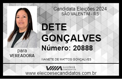 Candidato DETE GONÇALVES 2024 - SÃO VALENTIM - Eleições