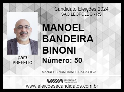 Candidato MANOEL BANDEIRA BINONI 2024 - SÃO LEOPOLDO - Eleições