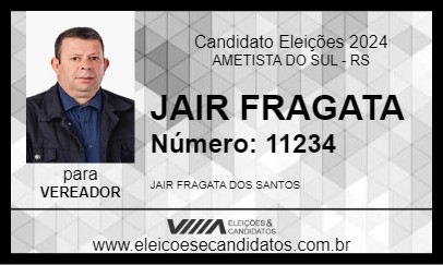 Candidato JAIR FRAGATA 2024 - AMETISTA DO SUL - Eleições