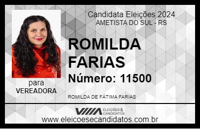 Candidato ROMILDA FARIAS 2024 - AMETISTA DO SUL - Eleições