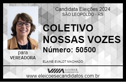 Candidato COLETIVO NOSSAS VOZES ELAINE 2024 - SÃO LEOPOLDO - Eleições