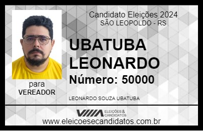 Candidato UBATUBA LEONARDO 2024 - SÃO LEOPOLDO - Eleições