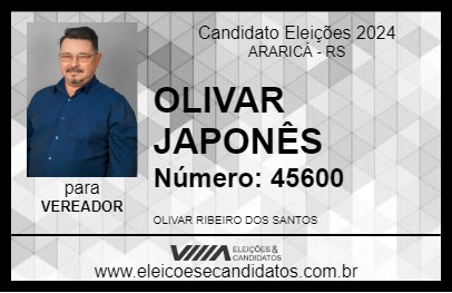 Candidato OLIVAR JAPONÊS 2024 - ARARICÁ - Eleições