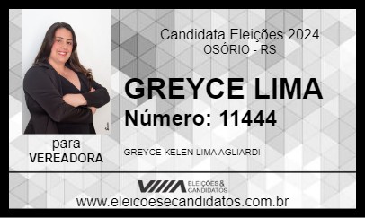 Candidato GREYCE LIMA 2024 - OSÓRIO - Eleições