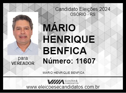 Candidato MÁRIO HENRIQUE BENFICA 2024 - OSÓRIO - Eleições