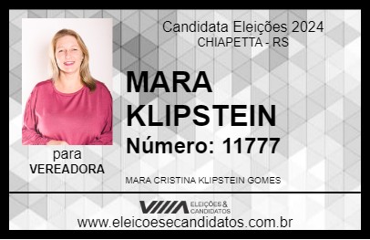 Candidato MARA KLIPSTEIN 2024 - CHIAPETTA - Eleições