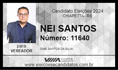 Candidato NEI SANTOS 2024 - CHIAPETTA - Eleições