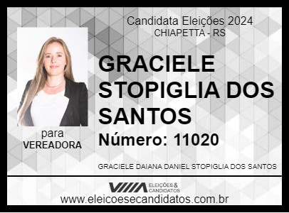 Candidato GRACIELE STOPIGLIA DOS SANTOS 2024 - CHIAPETTA - Eleições