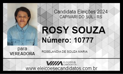 Candidato ROSY SOUZA 2024 - CAPIVARI DO SUL - Eleições