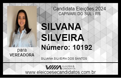 Candidato SILVANA SILVEIRA 2024 - CAPIVARI DO SUL - Eleições