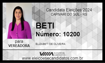 Candidato BETI 2024 - CAPIVARI DO SUL - Eleições