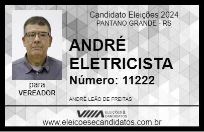 Candidato ANDRÉ ELETRICISTA 2024 - PANTANO GRANDE - Eleições