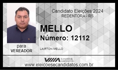 Candidato MELLO 2024 - REDENTORA - Eleições