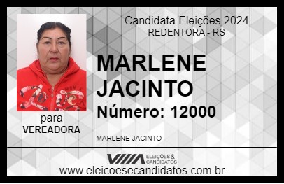 Candidato MARLENE JACINTO 2024 - REDENTORA - Eleições