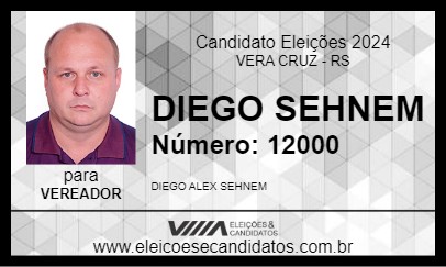 Candidato DIEGO SEHNEM 2024 - VERA CRUZ - Eleições