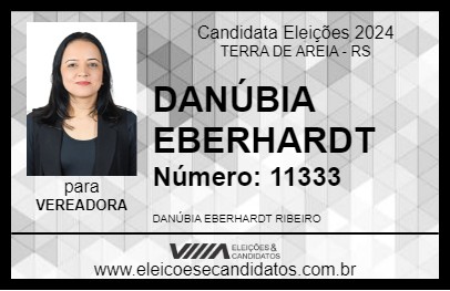 Candidato DANÚBIA EBERHARDT 2024 - TERRA DE AREIA - Eleições