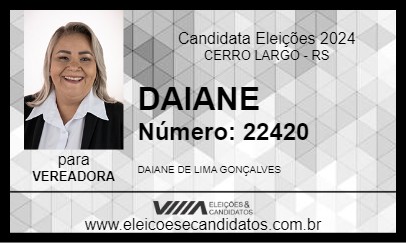 Candidato DAIANE 2024 - CERRO LARGO - Eleições