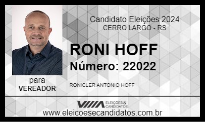 Candidato RONI HOFF 2024 - CERRO LARGO - Eleições