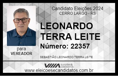 Candidato LEONARDO TERRA LEITE 2024 - CERRO LARGO - Eleições