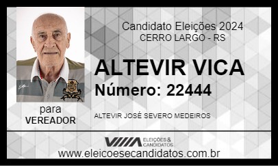 Candidato ALTEVIR VICA 2024 - CERRO LARGO - Eleições