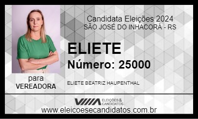 Candidato ELIETE 2024 - SÃO JOSÉ DO INHACORÁ - Eleições