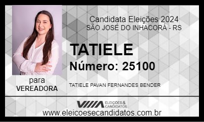 Candidato TATIELE 2024 - SÃO JOSÉ DO INHACORÁ - Eleições