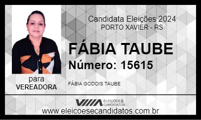 Candidato FÁBIA TAUBE 2024 - PORTO XAVIER - Eleições