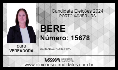 Candidato BERE 2024 - PORTO XAVIER - Eleições