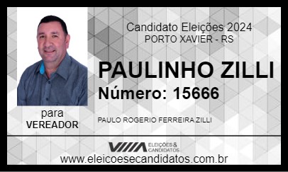 Candidato PAULINHO ZILLI 2024 - PORTO XAVIER - Eleições