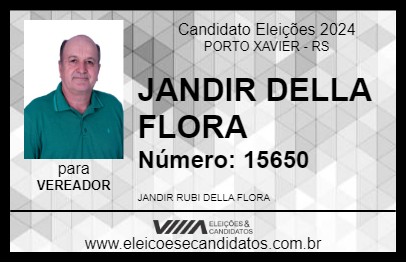 Candidato JANDIR DELLA FLORA 2024 - PORTO XAVIER - Eleições