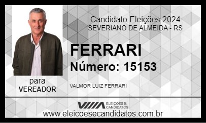 Candidato FERRARI 2024 - SEVERIANO DE ALMEIDA - Eleições