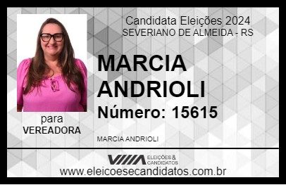 Candidato MARCIA ANDRIOLI 2024 - SEVERIANO DE ALMEIDA - Eleições