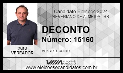 Candidato DECONTO 2024 - SEVERIANO DE ALMEIDA - Eleições